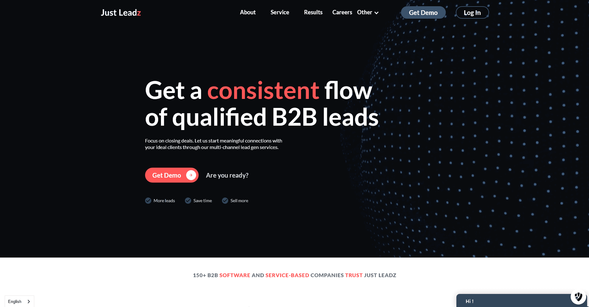 Justleadz Platform Screenshot