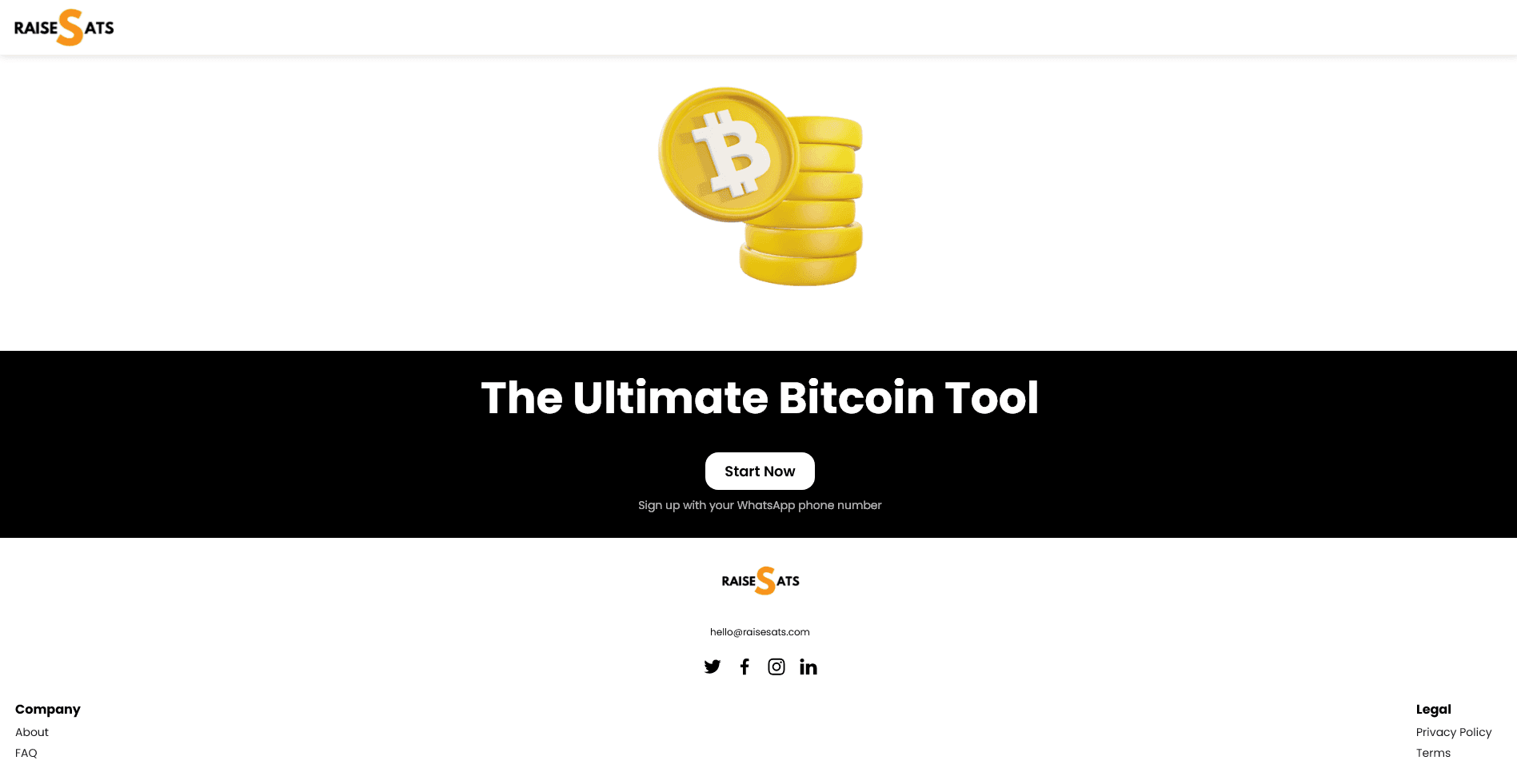 RaiseSats Platform Screenshot